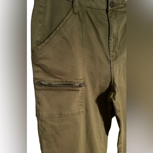 Joie Park Cargo Skinny Pants - Olive Green Size 16/33 New - Picture 4 of 12